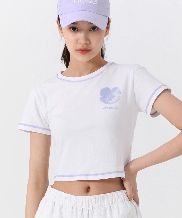 O&#039;NEILL KOREA - 여성 코튼 싱글스판 크롭 반팔 티셔츠 OWTRM6301-101